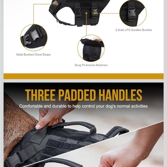 Tactical Dog Harness - Black - Picture 4 of 4